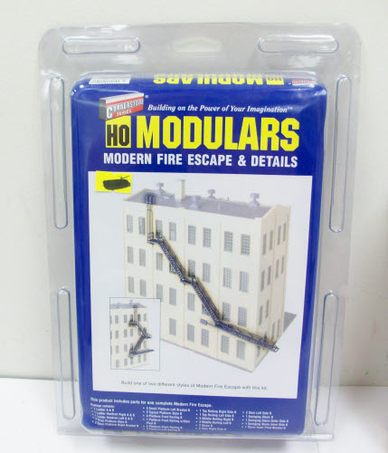 Walthers 933-3736 HO Scale Modern Fire Escape & Details Dark Gray Plastic Kit