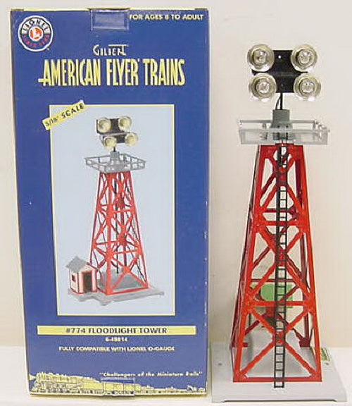 American Flyer 6-49814 S Scale 3/16" 4-Light Floodlight Tower # 774 LN/Box