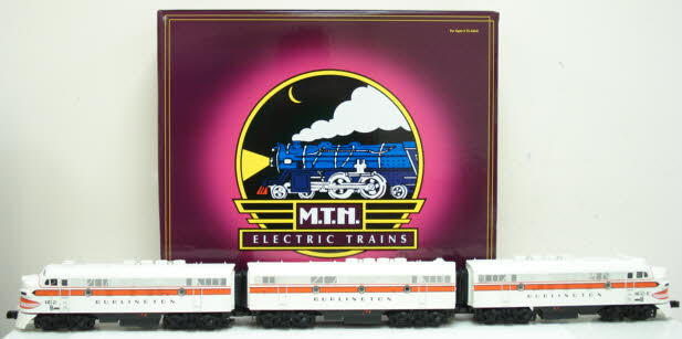 MTH 20-2307-1 O Gauge Burlington F3 ABA Diesel Engine Set #162/162C w/PS2 LN/Box