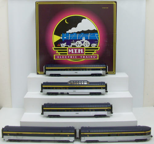 MTH 20-65063 O Chesapeake & Ohio 70' Streamlined Passenger Car Set (Set of 5) LN/Box