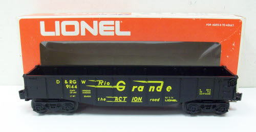 Lionel 6-9144 O Gauge Denver & Rio Grande Western Gondola #9144 LN/Box