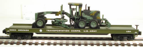 MTH 20-98380 O US Army Flatcar w/ Road Grader #4850626 LN/Box