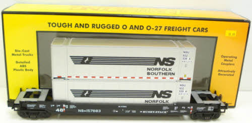 MTH 30-76009 O Gauge Norfolk Southern Husky Stack Car LN/Box