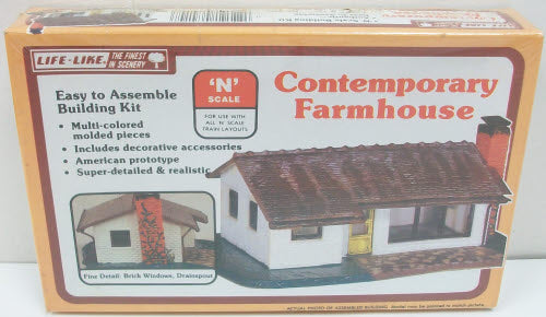 Life Like 7414 N Scale Contemporary Farmhouse Building Kit