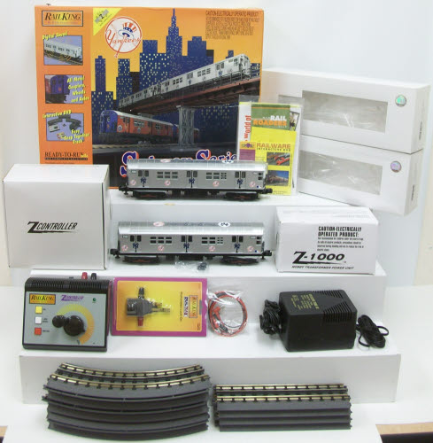 MTH 30-4122-1 Yankees RailKing Subway O Gauge Passenger Train Set w/PS2 MT/Box