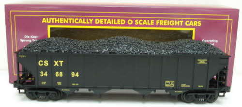 MTH 20-97407 O CSX 4-Bay Hopper Car w/ Coal Load #346894 LN/Box