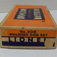 Lionel 308 Vintage O Metal Railroad Sign Set EX/Box