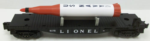 Lionel 6-39457 O Gauge PWC Flatcar w/ US Navy Rocket #6175