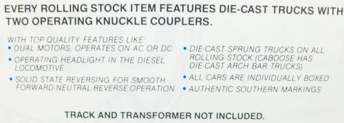 Lionel 6-11704 O Gauge Southern Freight Runner Diesel Train Set MT/Box