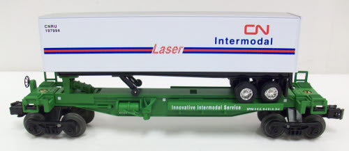 Lionel 6-52042 Burlington Northern TTUX Flatcar with Trailer LN/Box