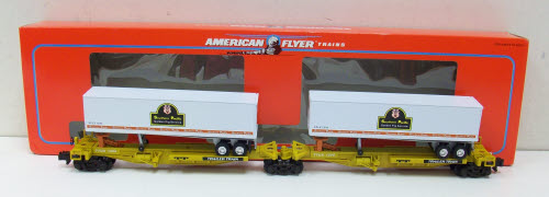 American Flyer 6-48493 S Scale Southern Pacific T.T.U.X Flatcar With Trailers LN/Box