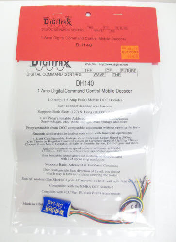 Digitrax DH140 1 Amp Digital Command Mobile Decoder