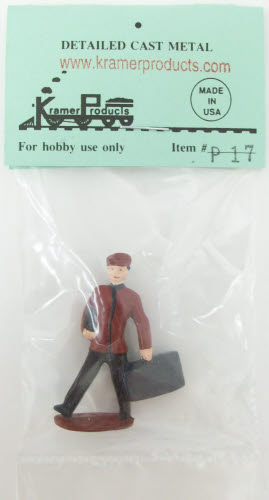 Kramer P17 O Scale Porter W/Suitcase and Bag Painted Detailed Diecast Figure