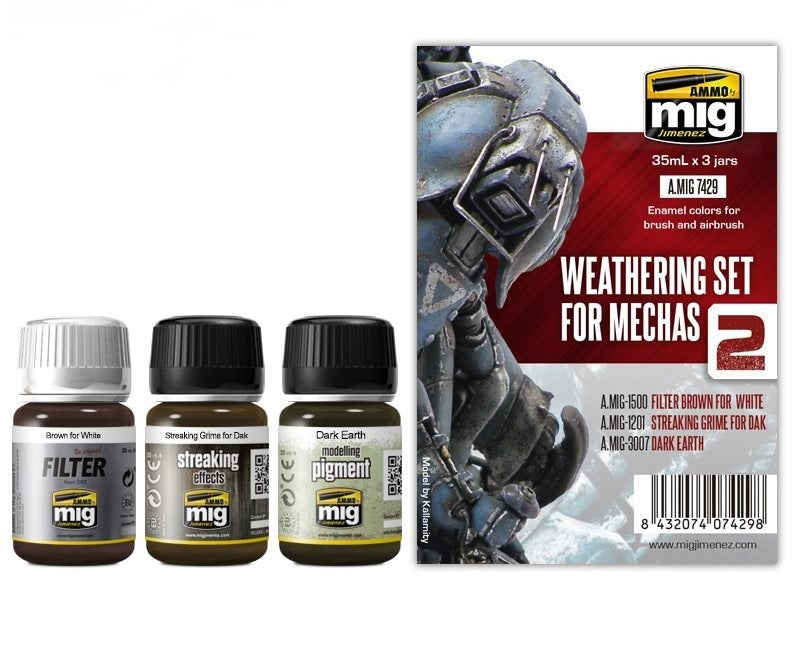 Mig Jimenez AMIG7429 Mechas Weathering Enamel Paints (Set of 3)