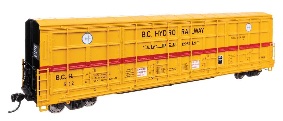 Walthers 920-101941 HO BC Hydro 56' Thrall All-Door Boxcar #502