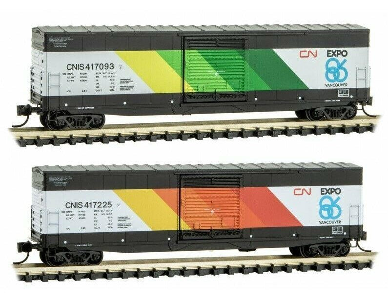 Micro-Trains 99301960 N CN Expo Rainbow 50' Standard Boxcar (Set of 2)