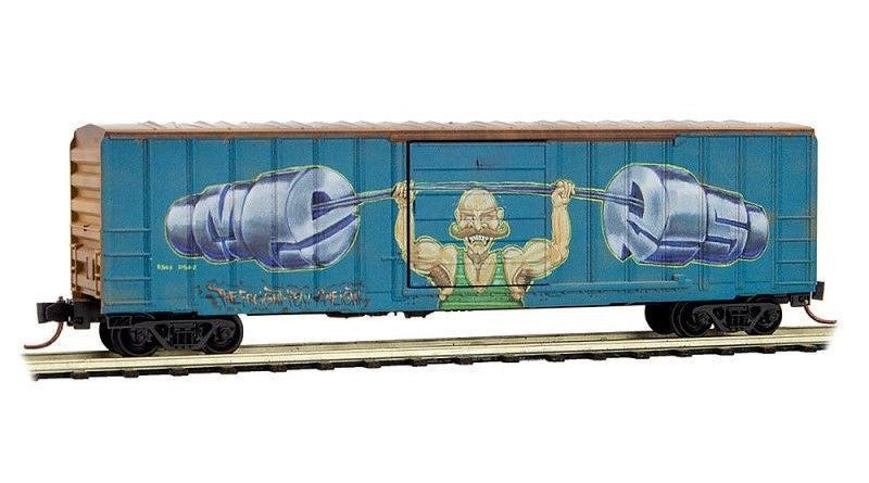 Micro-Trains 02544560 N Railbox Graffiti 50' Rib Side Single Door Boxcar #21502