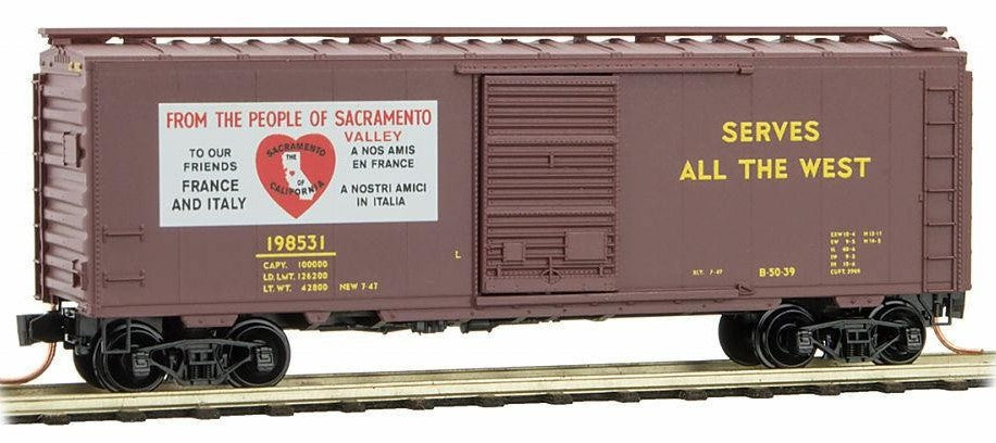 Micro-Trains 02000067 N Union Pacific 40' Standard Single Door Boxcar #198531
