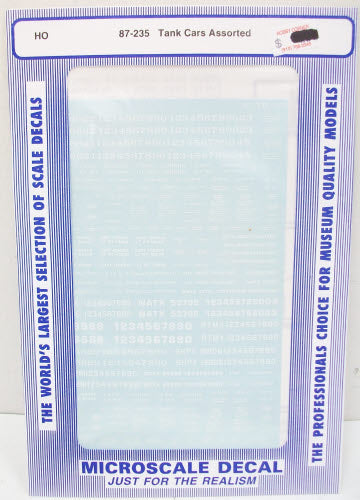 Microscale 87-235 HO Assorted Lease Tank Cars Decal Sheet