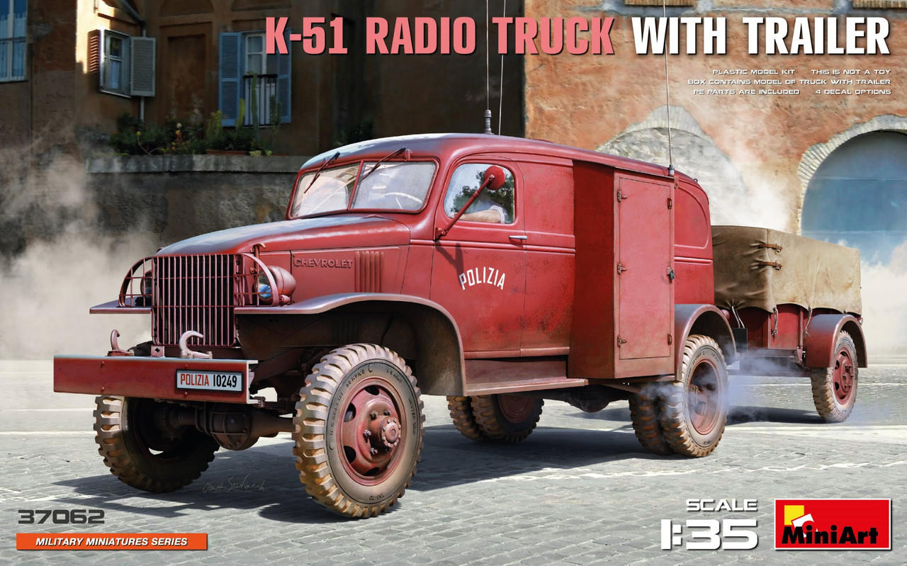 MiniArt 37062 1:35 K-51 Radio Truck with Trailer Plastic Model Kit