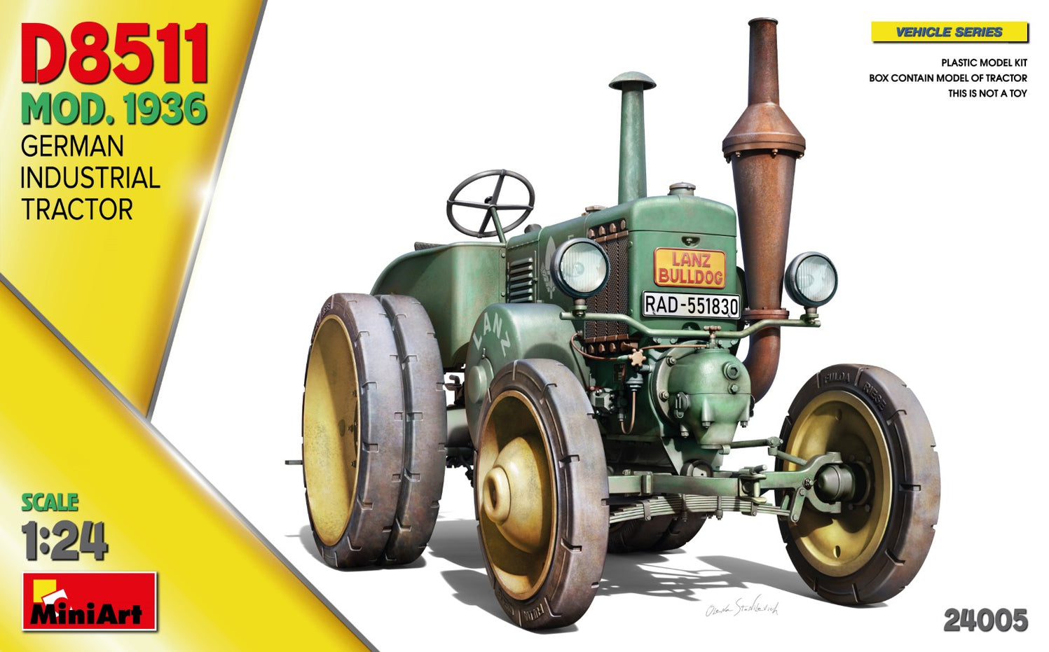 MiniArt 24005 1:24 D8511 Mod. 1936 German Industrial Tractor Plastic Model Kit
