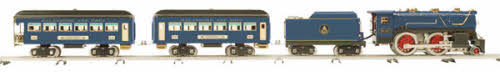 MTH 10-1294-1 Std. Gauge Tinplate No. 384 Steam Passenger Set w/PS2