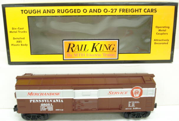 MTH 30-7408 O Gauge Pennsylvania Merchandise Service Semi-scale Boxcar #28051 EX/Box