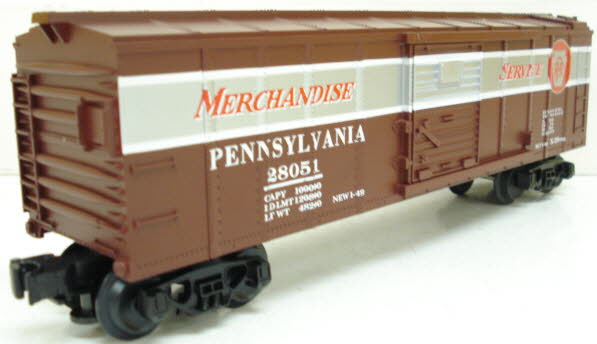 MTH 30-7408 O Gauge Pennsylvania Merchandise Service Semi-scale Boxcar #28051 EX/Box