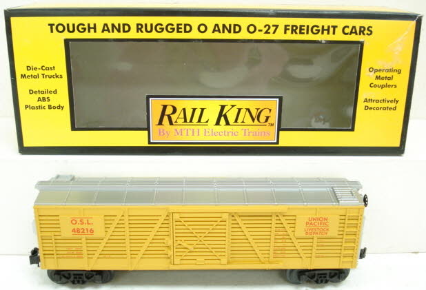 MTH 30-7107 O Union Pacific Yellow/Silver Stock Car #48216 LN/Box