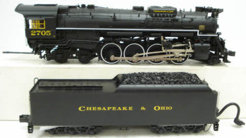 MTH 20-3186-1 C&O 2-8-4 Kanawha Steam Locomotive & Tender #2705 with PS-2 LN/Box