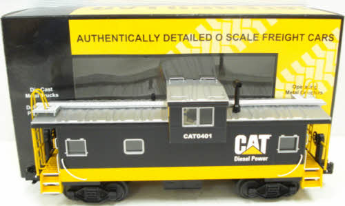 MTH 20-91115 O Gauge Caterpillar Extended Vision Caboose #CAT0401 LN/Box