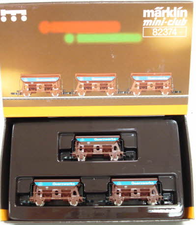Marklin 82374 Z Scale DB Quarz Quarry Hopper Car Set (Set of 3)