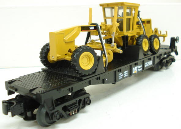 MTH 30-7673 O Gauge Caterpillar Flatcar #252000 with Motor Grader LN/Box