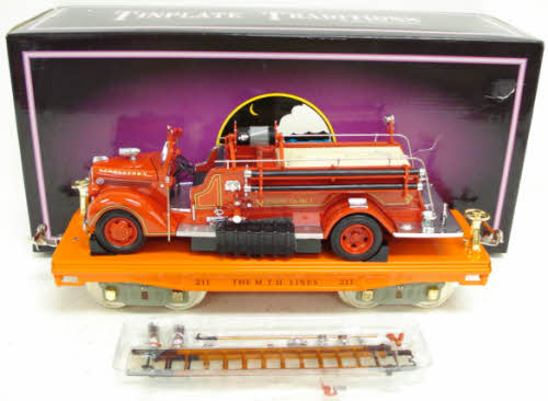 MTH 10-2106 Std. Gauge Flatcar with Fire Truck MT/Box