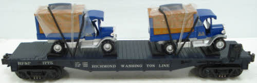 MTH 30-76115 O Gauge RF&P Flatcar with 2 1926 USPS Trucks LN/Box