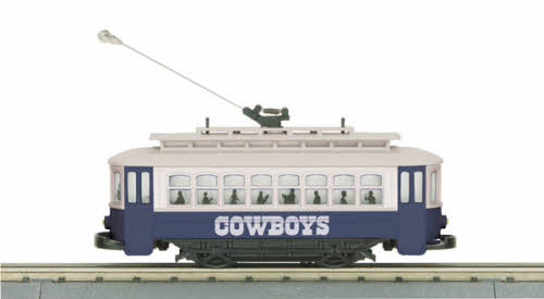 MTH 30-4165-1 Dallas Cowboys RailKing Trolley O Gauge Train Set