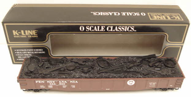K-Line K652-1891 O Pennsylvania Railroad Gondola with Scrap Load #344500 LN/Box