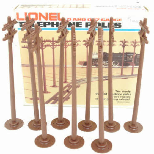Lionel 6-62181 O and 027 Scale Telephone Pole Set (Box of 10) NIB