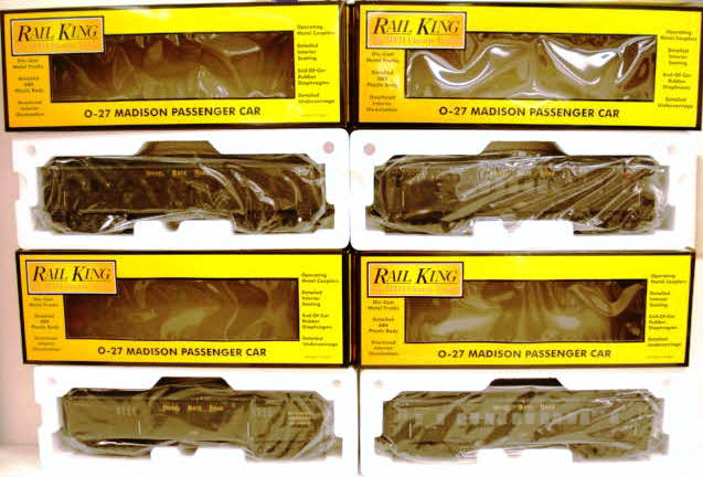 MTH 30-6244 O Nickel Plate RailKing O-27 Madison Passenger Set (Set of 4) LN/Box
