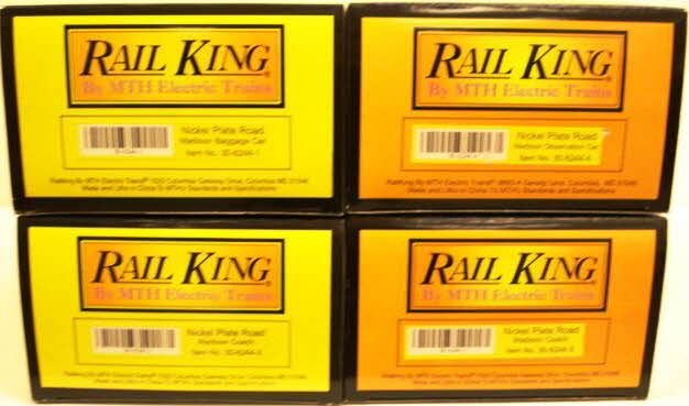 MTH 30-6244 O Nickel Plate RailKing O-27 Madison Passenger Set (Set of 4) LN/Box