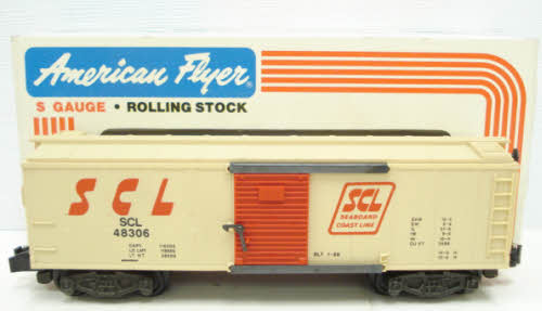 American Flyer 6-48306 S Gauge Seaboard Coastline Boxcar #48306 LN/Box
