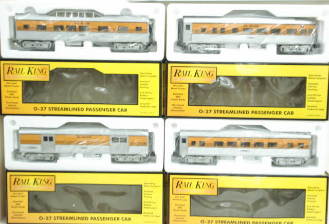 MTH 30-6094 O Denver & Rio Grande O-27 Streamlined Passenger Car Set (Set of 4) LN/Box