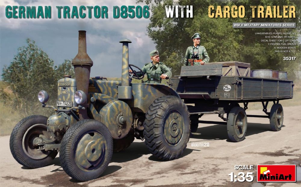 MiniArt 35317 1:35 German D8506 Military Tractor with Trailer Plastic Model Kit