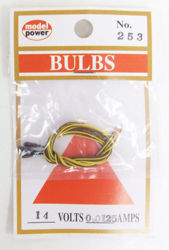 Model Power 253 14 Volt Transparent Red GOR Light Bulbs (Pack of 3)