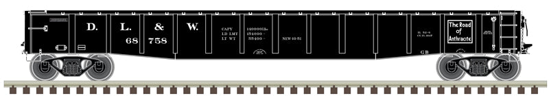 Atlas 50006408 N Delaware, Lackawanna and Western ACF 70-Ton 52' Gondola #68758