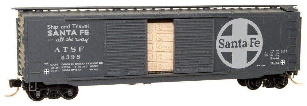 Micro-Trains 03400251 N ATSF 50' Standard Double Door Boxcar #4398