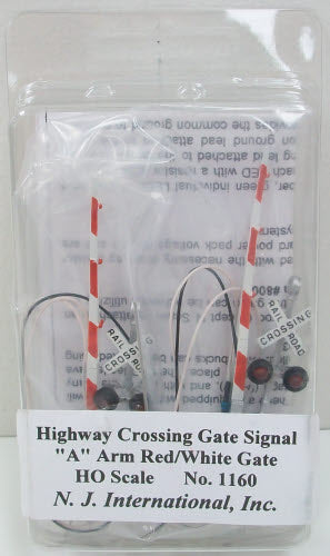 NJ International 1160 HO Scale Highway Crossing Gate Signal w/ Red & White Arm