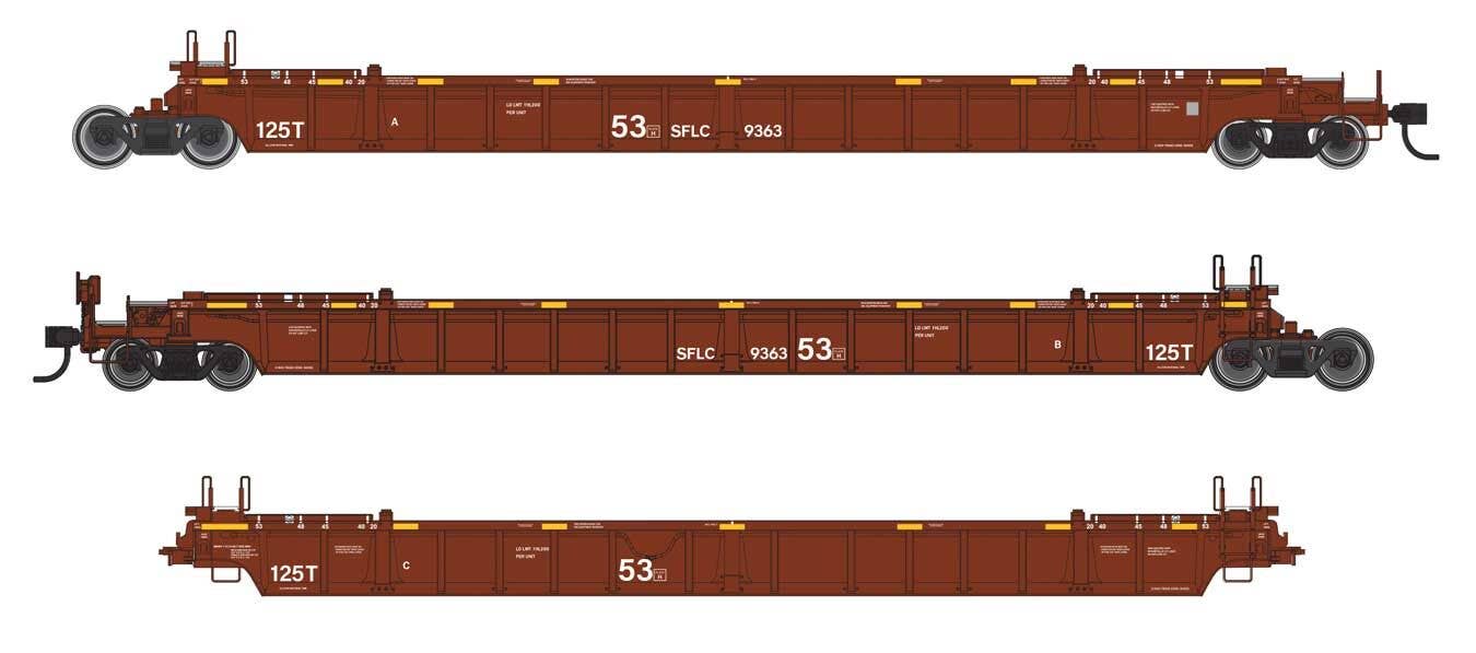 Walthers 910-55823 HO SFLC NSC Articulated 3-Unit 53' Well Car RTR #9224