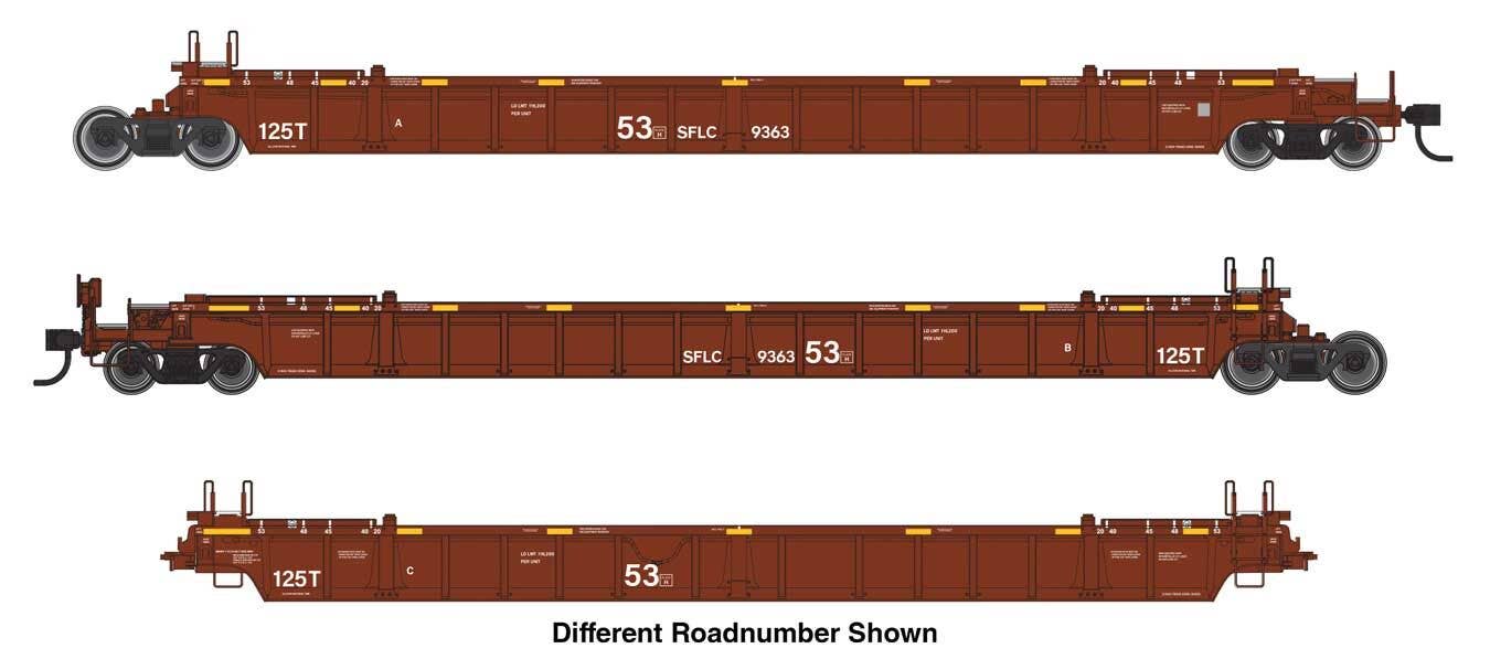 Walthers 910-55825 HO SFLC NSC Articulated 3-Unit 53' Well Car RTR #9363