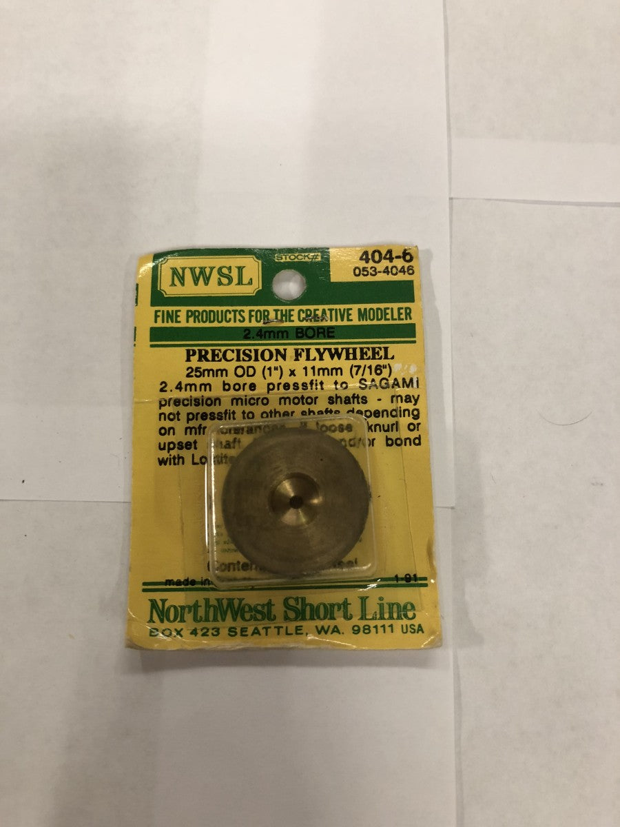 Northwest Short Line 404-6 Brass 2.4mm Shaft 25mm Outside Dia x 11mm Flywheel